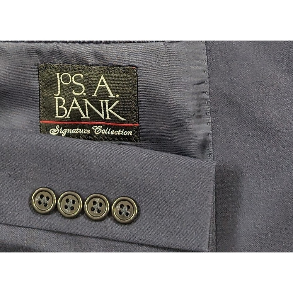 Jos. A. Bank Blazer Sport Coat Sport Jacket 100% Wool 43L Blue Crosshatch